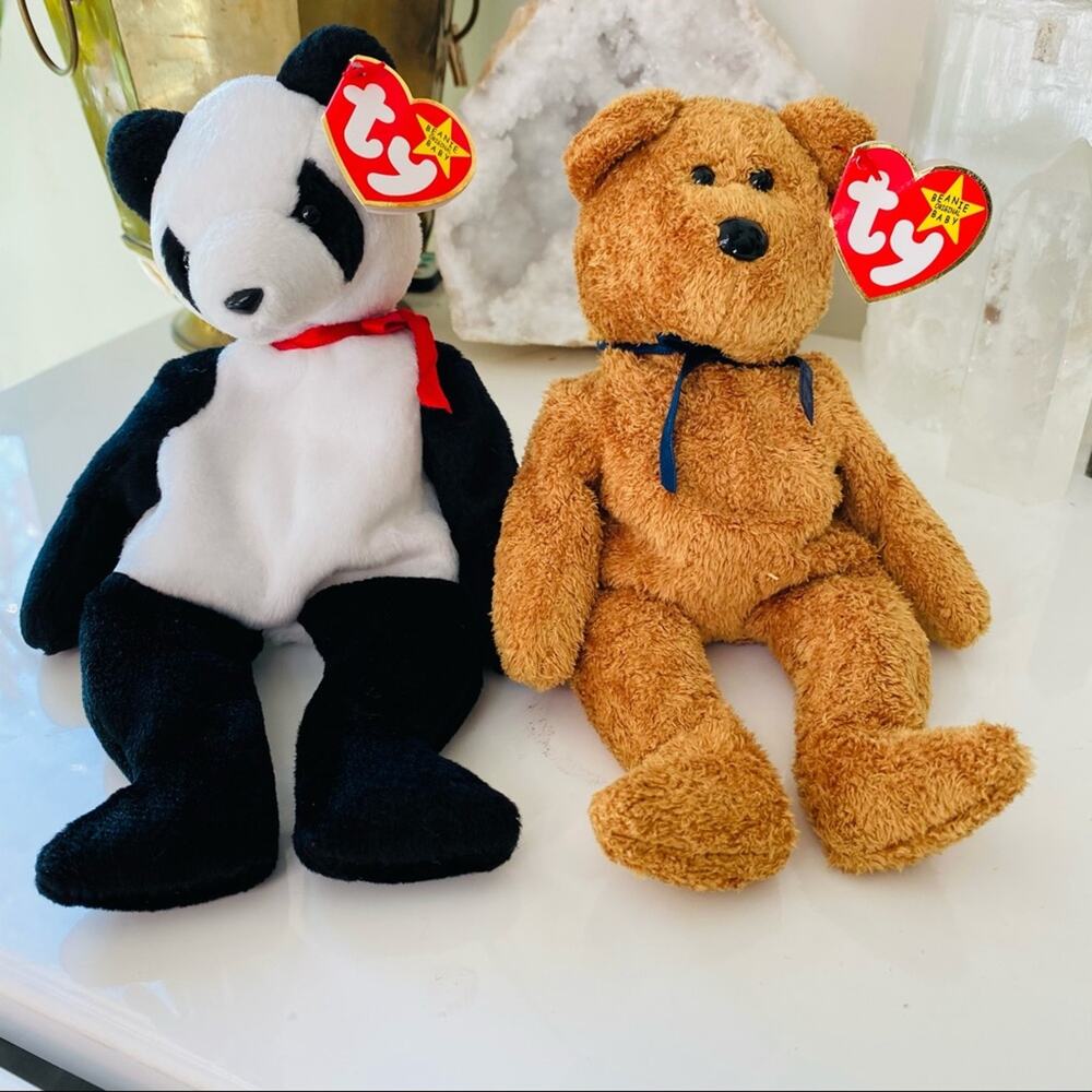 Vintage TY Original 1990s y2k Beanie Babies Stuffed Animal Toy Bear Collection